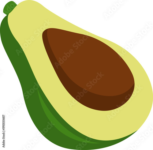 Half Avocado Flat Vector Icon