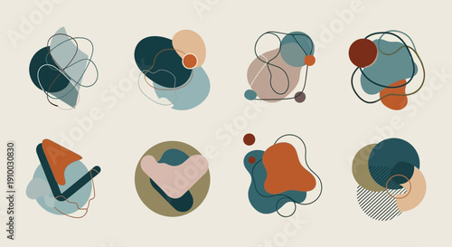 Abstract organic shapes collection, modern design