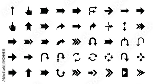 Arrow Icons Set: Directional Symbols for Web Design