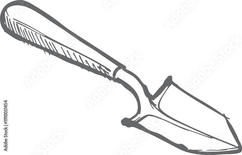 Garden Trowel Sketch Illustration