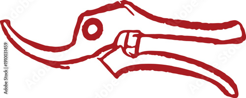 Pruning Shears Line Drawing Illustration