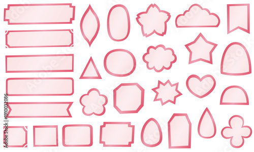 手描き風の可愛いグラデーションフレームセット