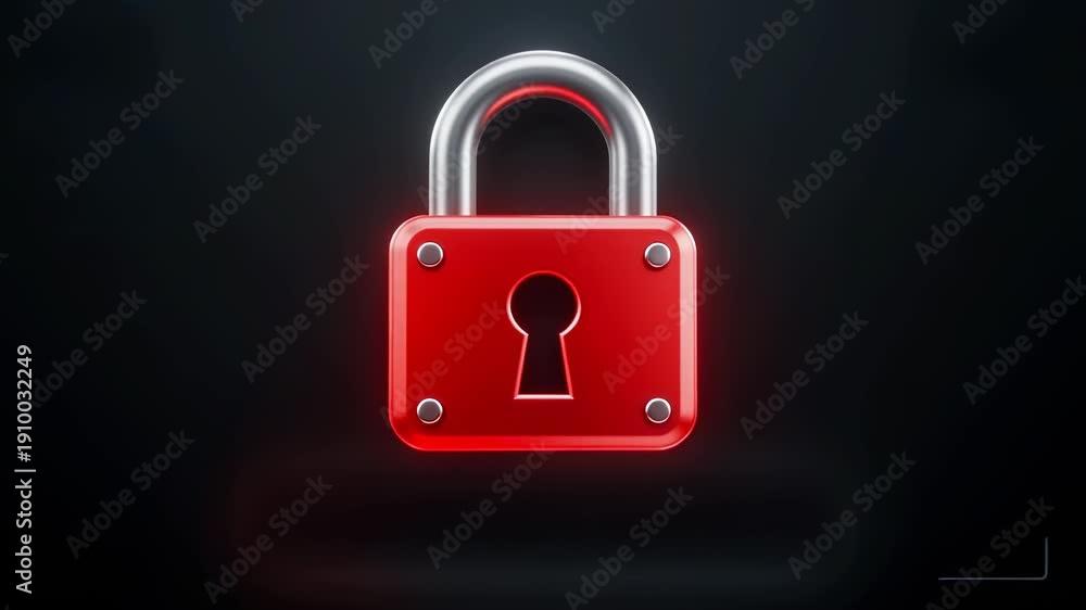 custom made wallpaper toronto digitalRed Padlock with Glitch Effect for Cybersecurity and Data Protection