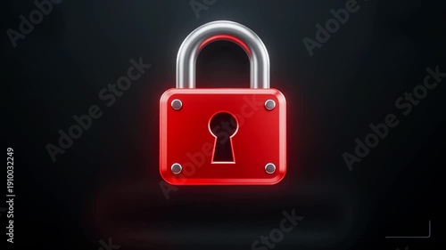 Wallpaper Mural Red Padlock with Glitch Effect for Cybersecurity and Data Protection Torontodigital.ca