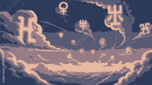 Mysterious Symbols Floating in the Sky