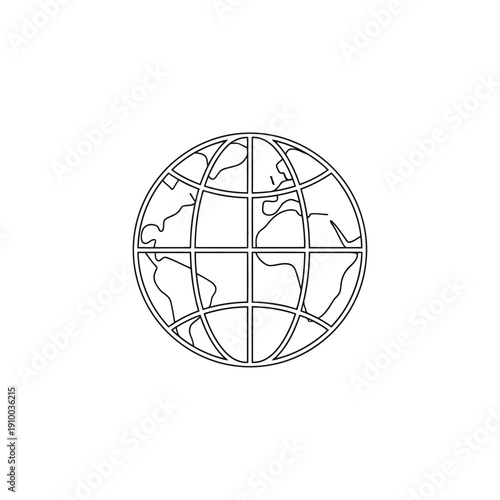 A detailed illustration of a globe with interconnected lines and nodes.