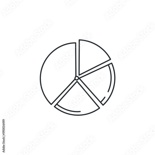 A detailed illustration of a pie chart with four distinct sections