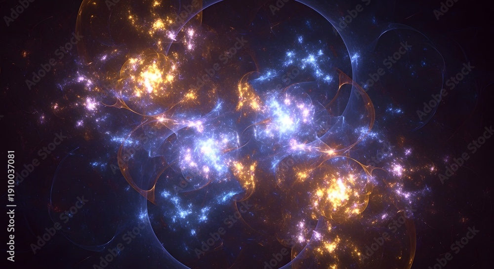 Obraz premium Vibrant cosmic explosion in deep space