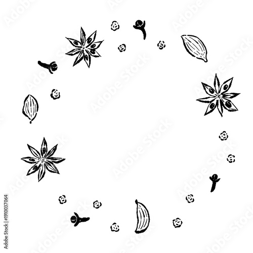 Circular Wreath Frame Made of Chai Spices