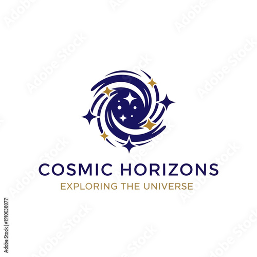 Cosmic Horizons Logo Design with Stars.