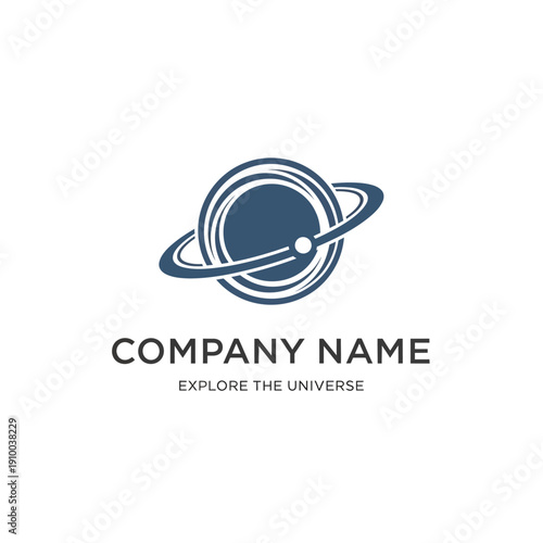 Saturn Planet Logo Design Element Space.