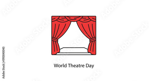 Theatre curtains on stage for world theatre day performance