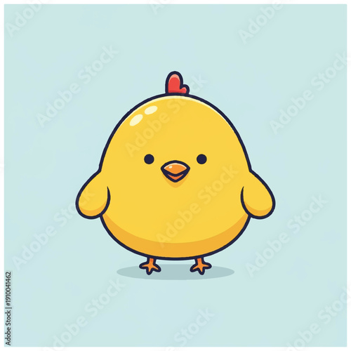 Yellow Cartoon Chick Illustration.