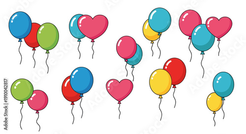 Colorful Balloons Collection for Celebrations and Parties