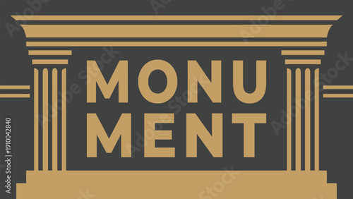 Monument Bold Block Typography Illustration
