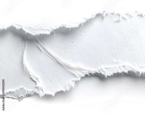 White paper creating rough textured surface and torn edge