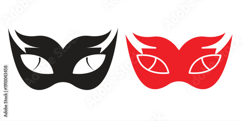 Mask vector icon on a white background. Comic and tragic mask icon. EPS10 on a white background.