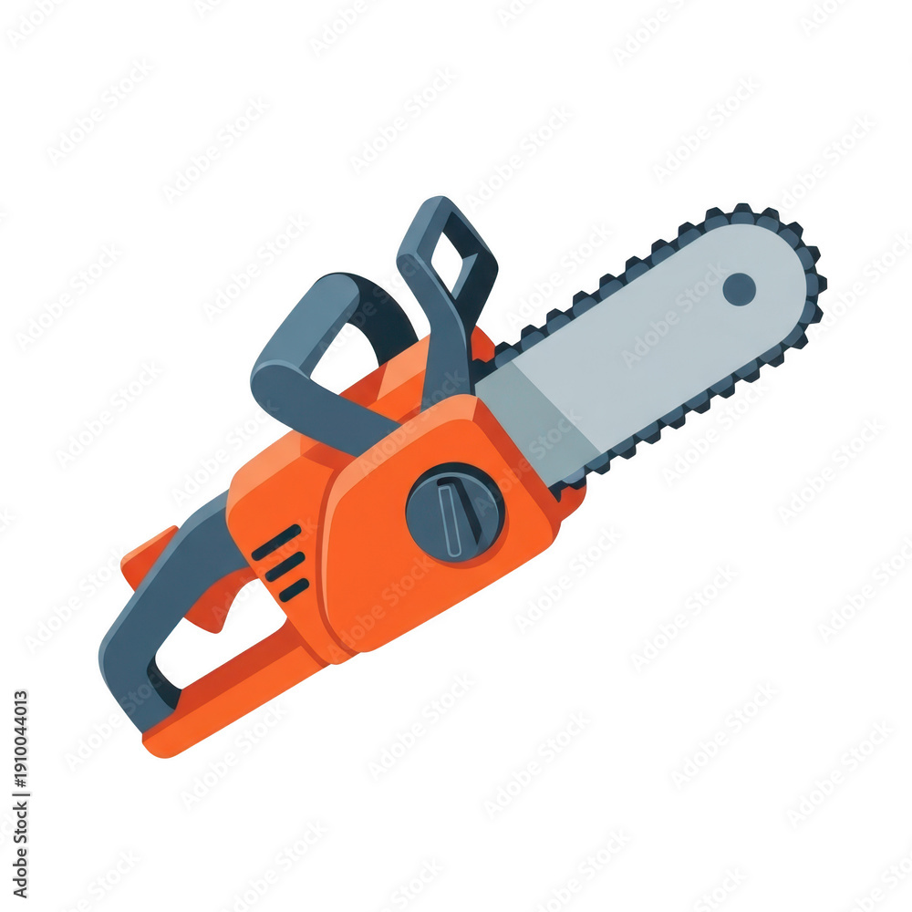 Fototapeta premium Orange chainsaw with blue handles