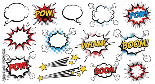 Comic Speech Bubbles and Sound Effects Set