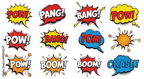 Comic Speech Bubbles with Sound Effects