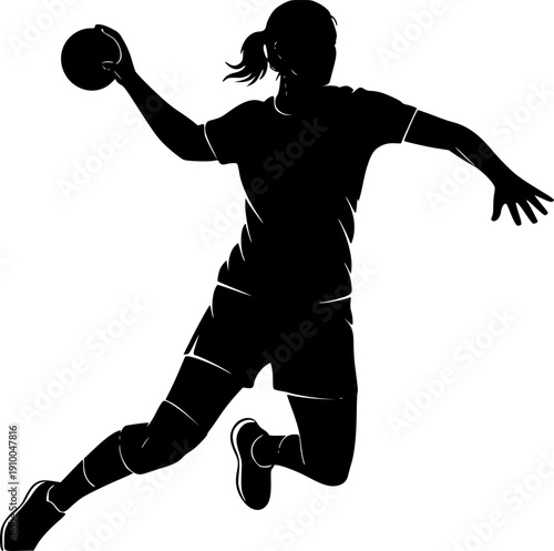 handball player silhouette vector
