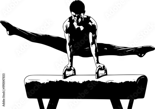 silhouette of a gymnast