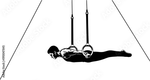 silhouette of a gymnastics