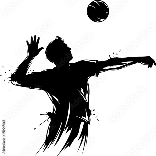 volleyball player silhouette vector