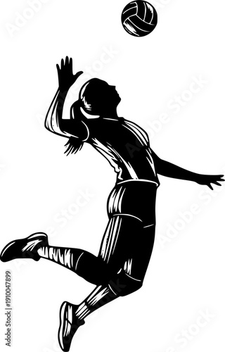 silhouette of a woman playing volley
