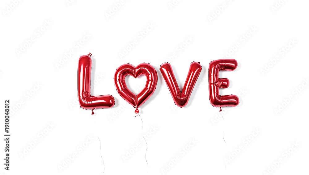 Fototapeta premium love balloons arranged on white background elegantly