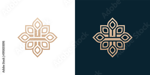 abstract flower ornament logo and icon graphic illustration