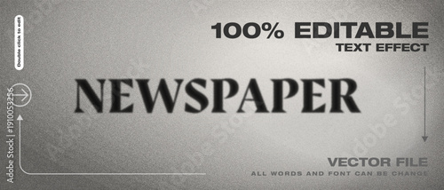 Newspaper Vintage Grain Editable Text Effect
