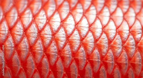 Wallpaper Mural Extreme Macro Close-up of Red Snapper Fish Scales - Detailed Skin Texture and Vibrant Color Torontodigital.ca