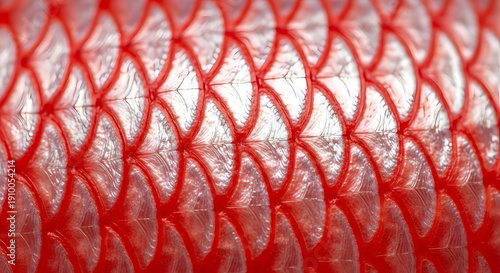 Wallpaper Mural Extreme Macro Close-up of Red Snapper Fish Scales - Detailed Skin Texture and Vibrant Color Torontodigital.ca
