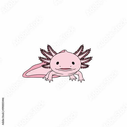 cute smiling axolotl illustration