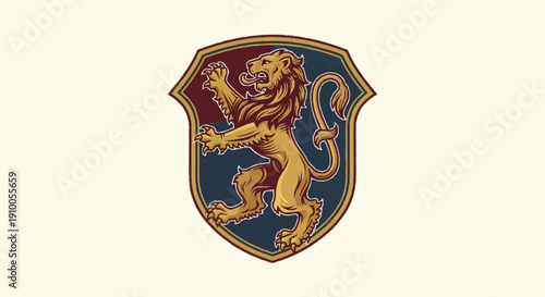 Golden Lion Emblem on Shield.