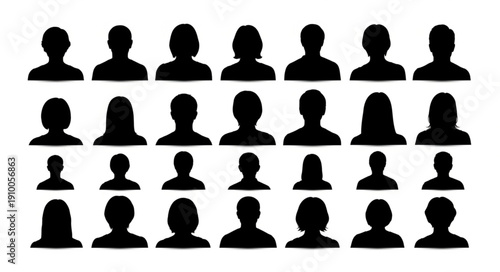 Collection of diverse human silhouette avatars representing people.