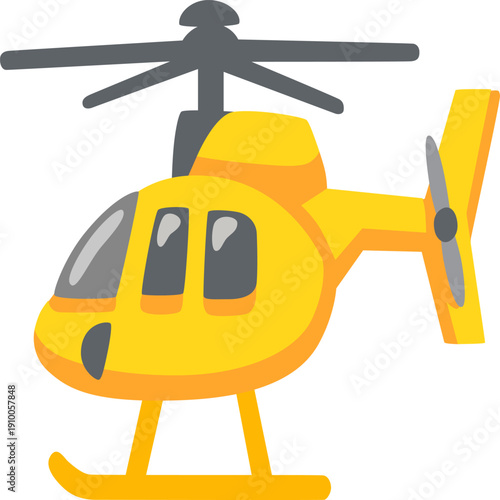 Civilian Helicopter Silhouette Vector – Black and White Aircraft Icon