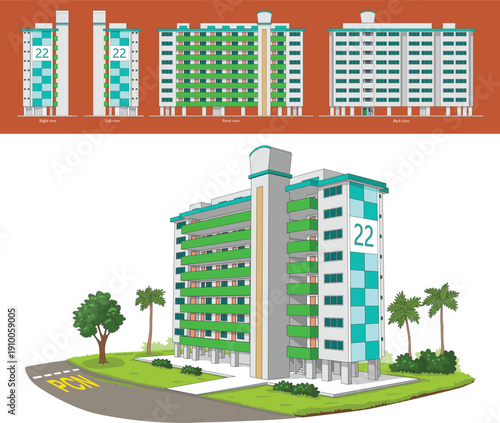 Singapore's HDB flats are iconic public housing, providing affordable homes with amenities and fostering community, showcasing the nation's urban development. 