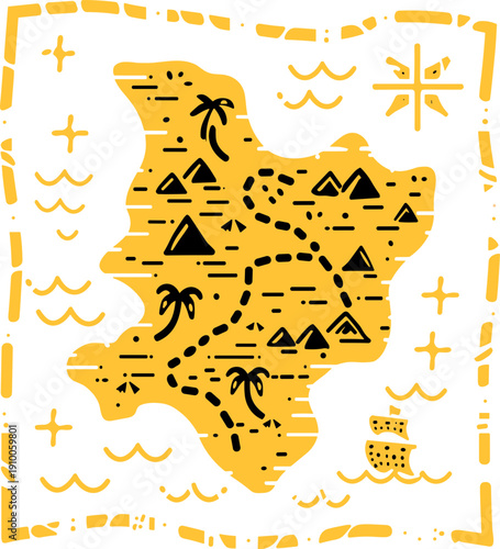 보물지도 일러스트