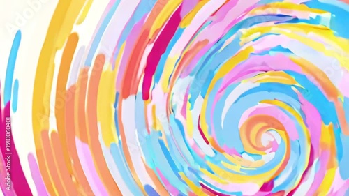 Colorful Abstract Swirl Spiral Background With Pastel Brushstroke Texture And Vibrant Motion