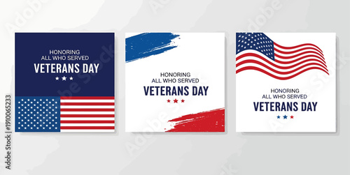 Veterans Day Honoring All Who Served Patriotic Graphic Designs Collection