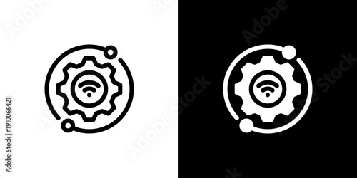 Configuration icon concept with flat Black White Background. Vector illustration.