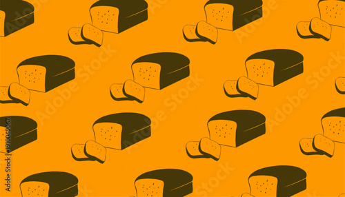 Bread Seamless Pattern Minimal.Bakery background. Bread pattern. Monochrome Vector Background for Packaging