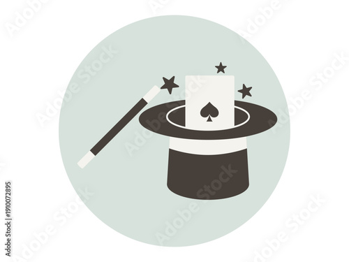 Magic hat icon. Entertainment icon design. Flat vector icon. Simple flat icon concept.