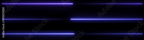 Three blue neon lines moving horizontally