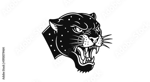 Black Panther Head Graphic Illustration Design 1.