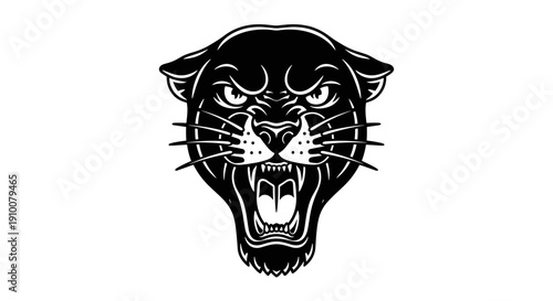 Black Panther Head Graphic Illustration Design.