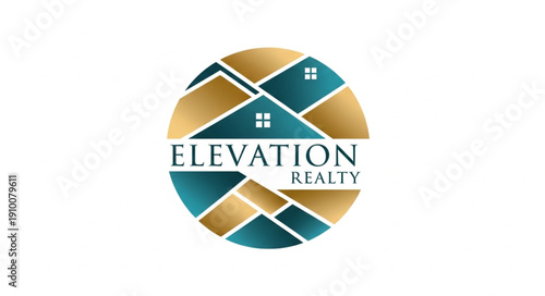 Elevation Realty Logo with Abstract Geometric House Design.