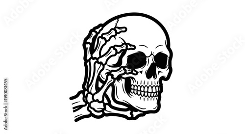 Detailed Illustration of Human Skull Anatomy.